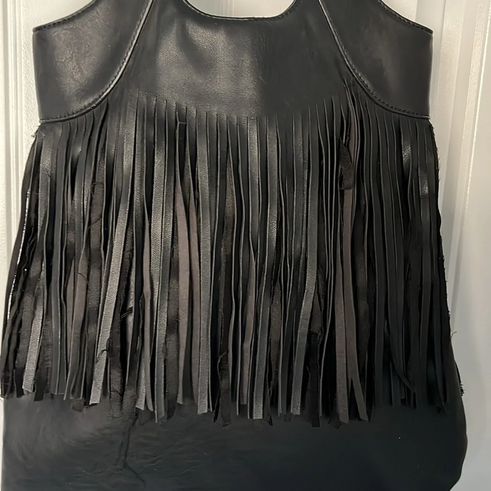 Fringed black bag - Picture 3 of 6